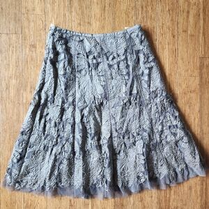 Elegant Gray Lace Skirt